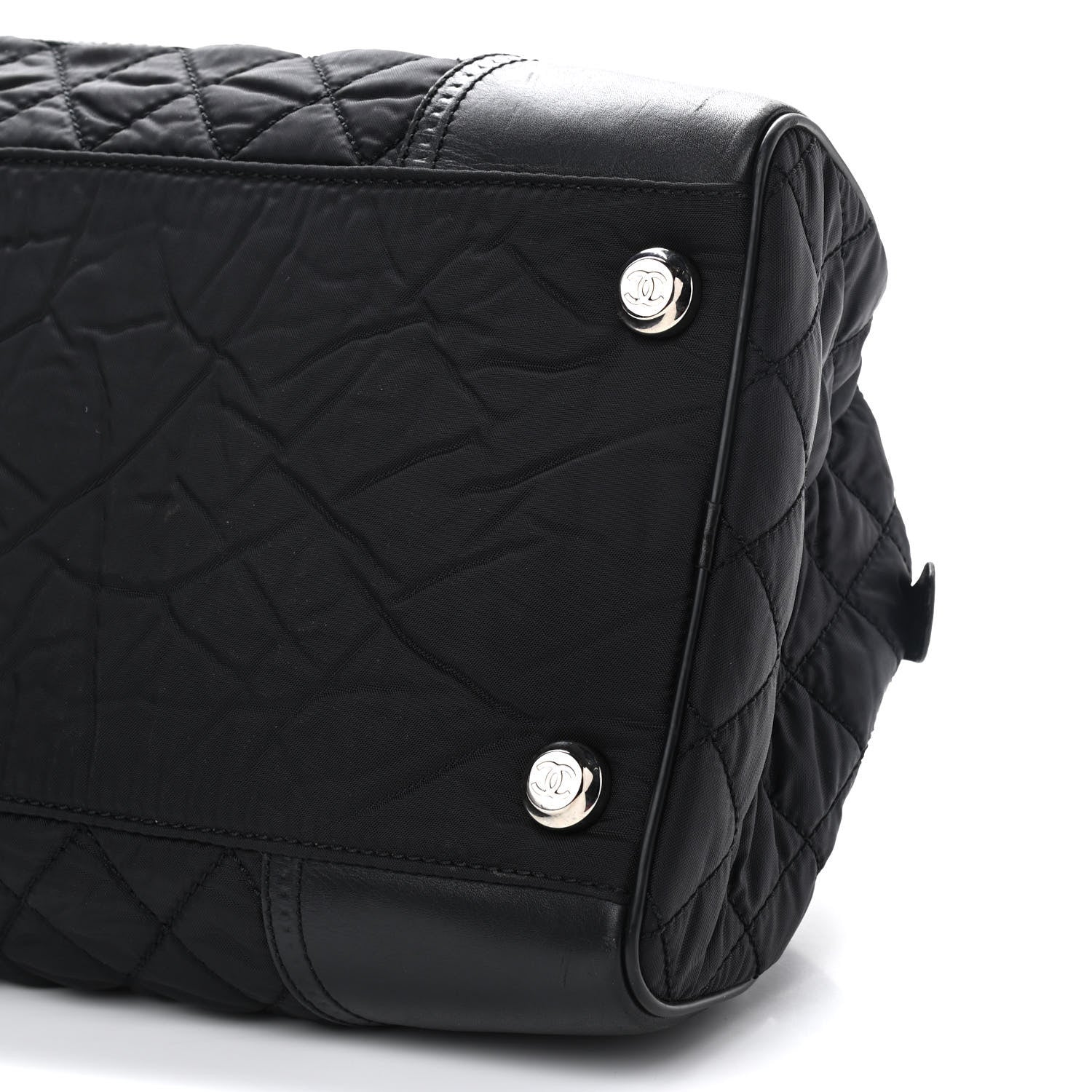 Chanel Calfskin Nylon Paris New York Duffel Bag Black 8 of 12