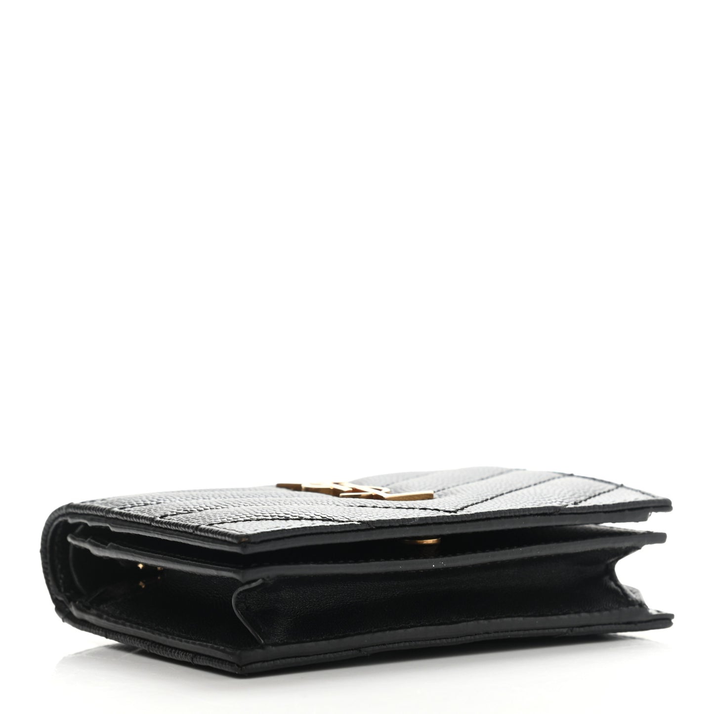 Grain De Poudre Matelasse Chevron Monogram Card Case Black