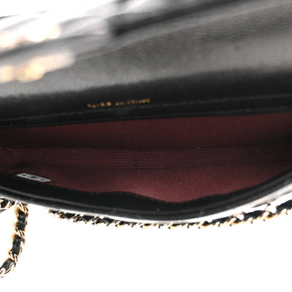 Chanel Caviar Quilted Flap Phone Holder With Chain Black 5 of 13