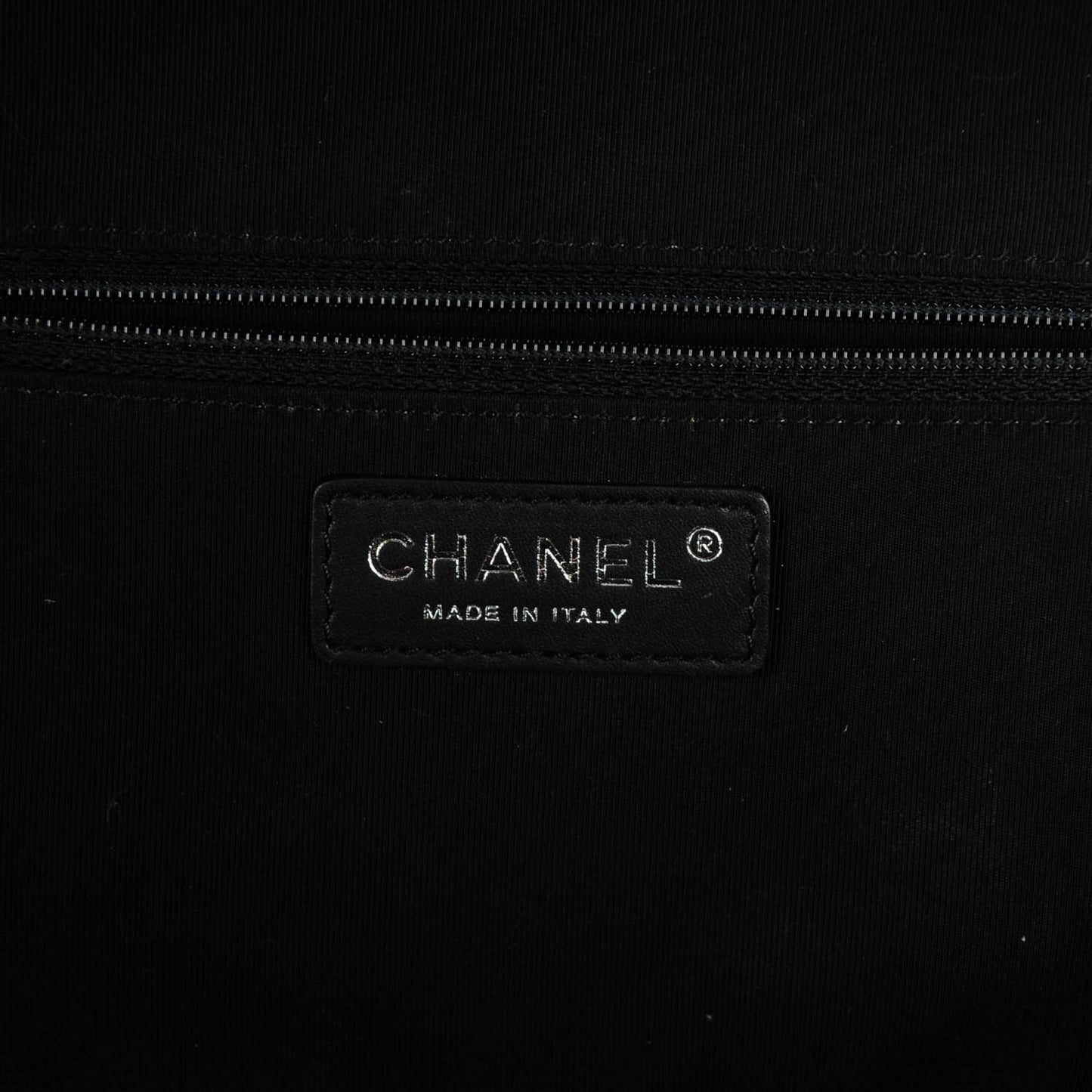 Caviar Printed Canvas Bowling Bag White Blue Black