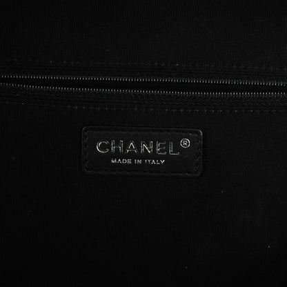 Chanel Caviar Printed Canvas Bowling Bag White Blue Black 6 of 7