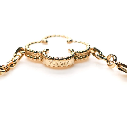 Van Cleef & Arpels 18K Yellow Gold Mother of Pearl 5 Motifs Vintage Alhambra Bracelet 3 of 5