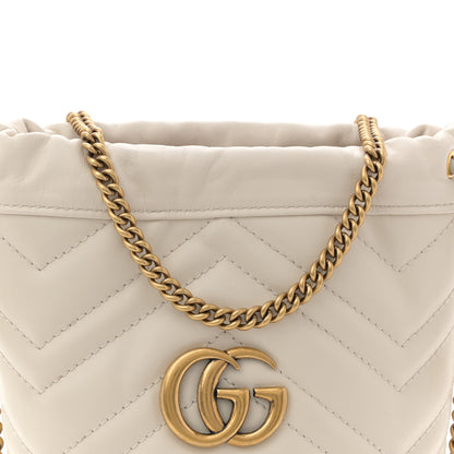 Gucci Calfskin Matelasse Mini GG Marmont 2.0 Bucket Bag White 8 of 10