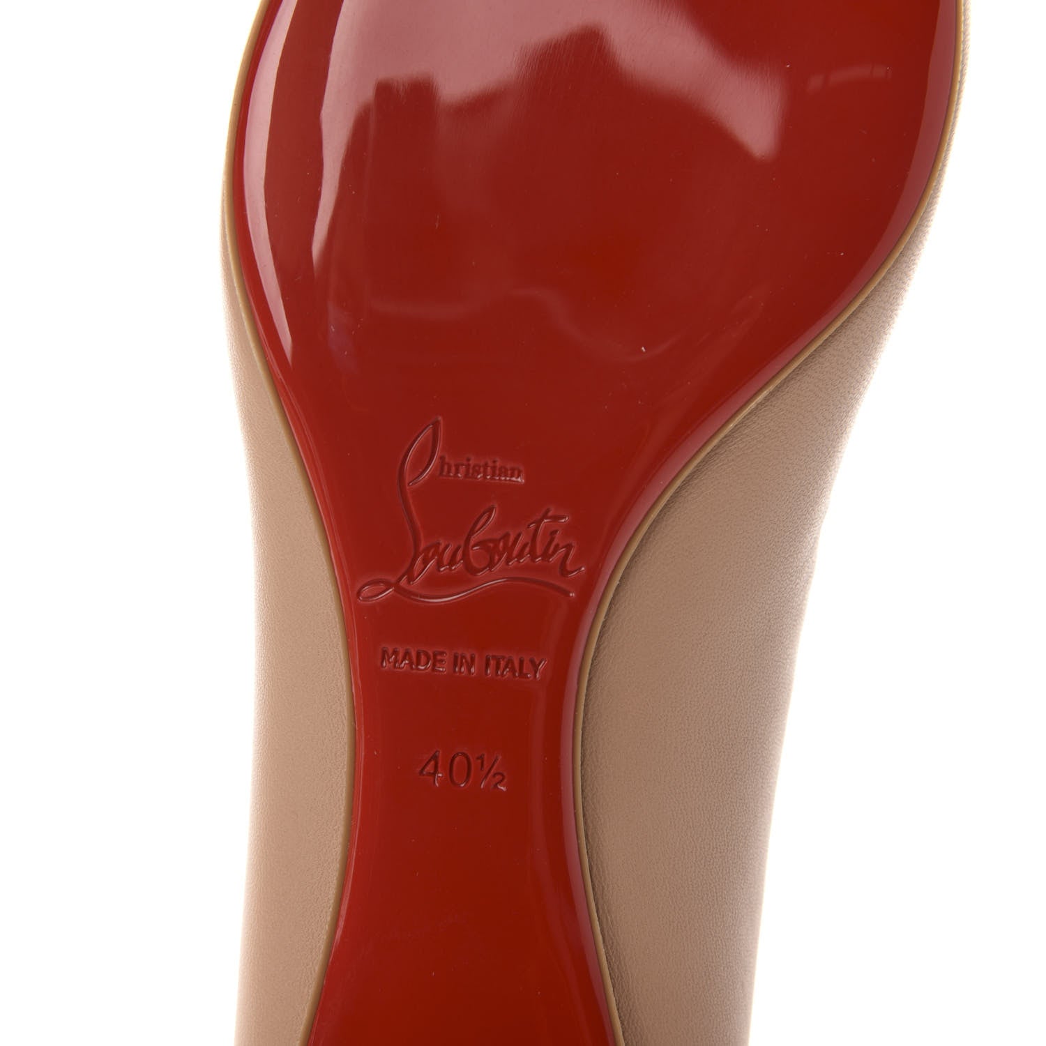 Christian Louboutin Shiny Nappa Ballalla Flats 40.5 Nude 7 of 8