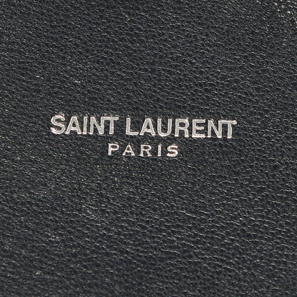 Saint Laurent Sheepskin Matelasse Chevron Monogram Medium College Bag Deep Marine 7 of 8