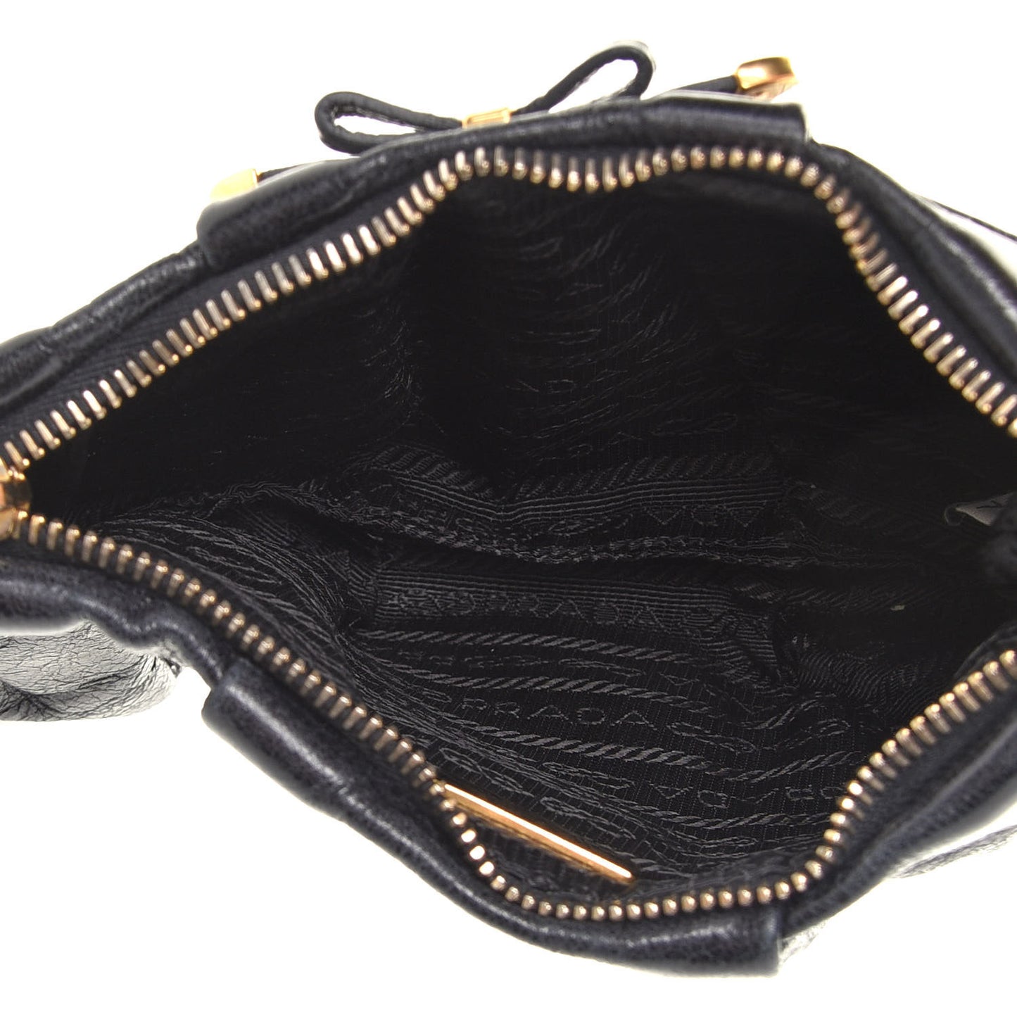 Vitello Shine Mordore Wristlet Clutch Black