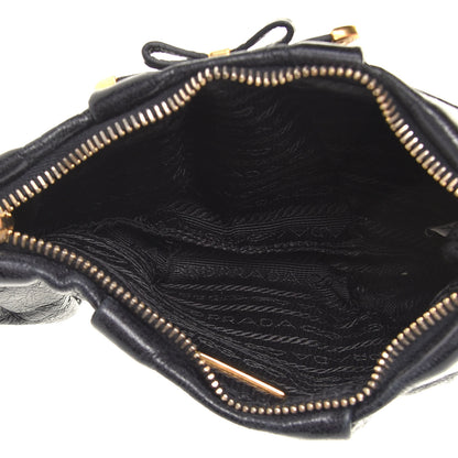 Prada Vitello Shine Mordore Wristlet Clutch Black 7 of 8