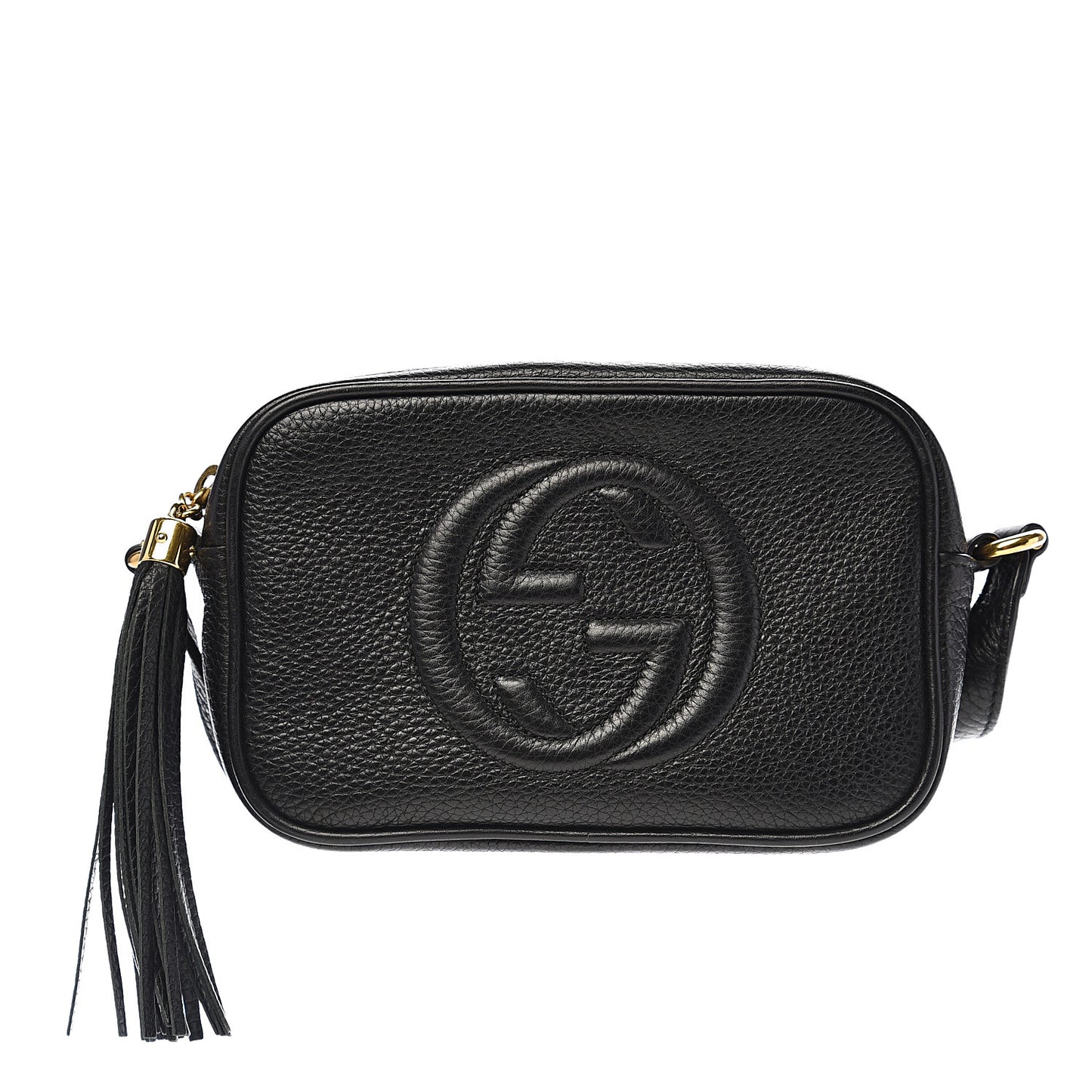 Pebbled Calfskin Mini Soho Disco Bag Black
