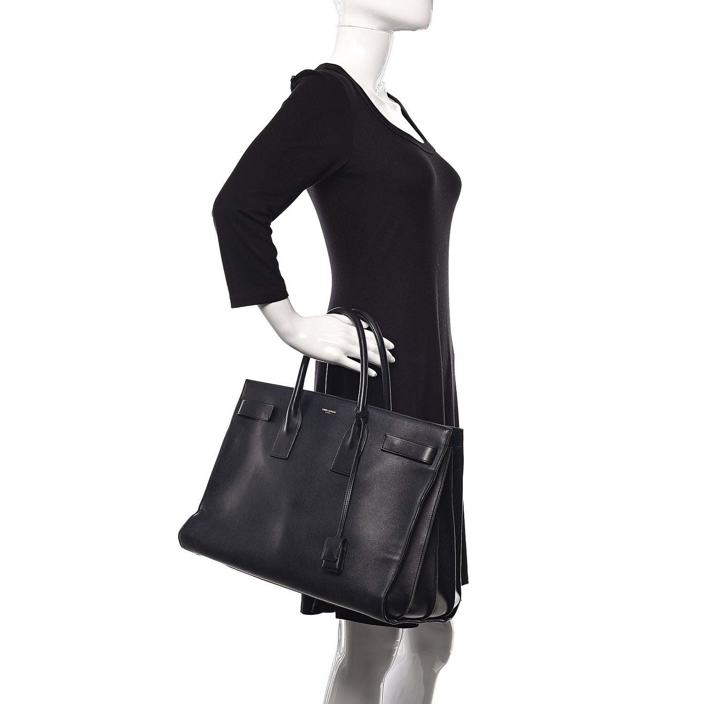 Calfskin Large Sac De Jour Carryall Navy Blue