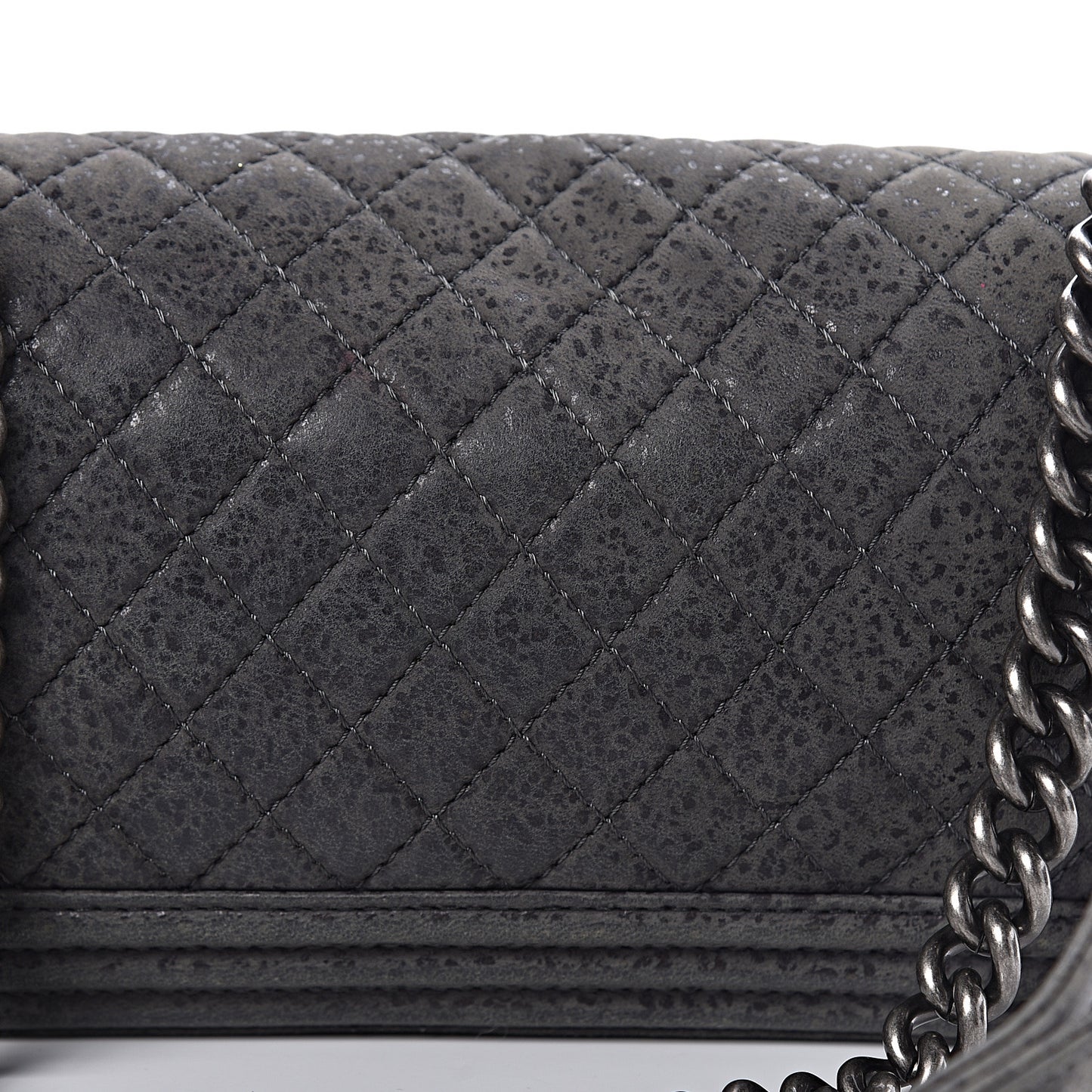 Iridescent Calfskin Quilted Medium Boy Flap Green