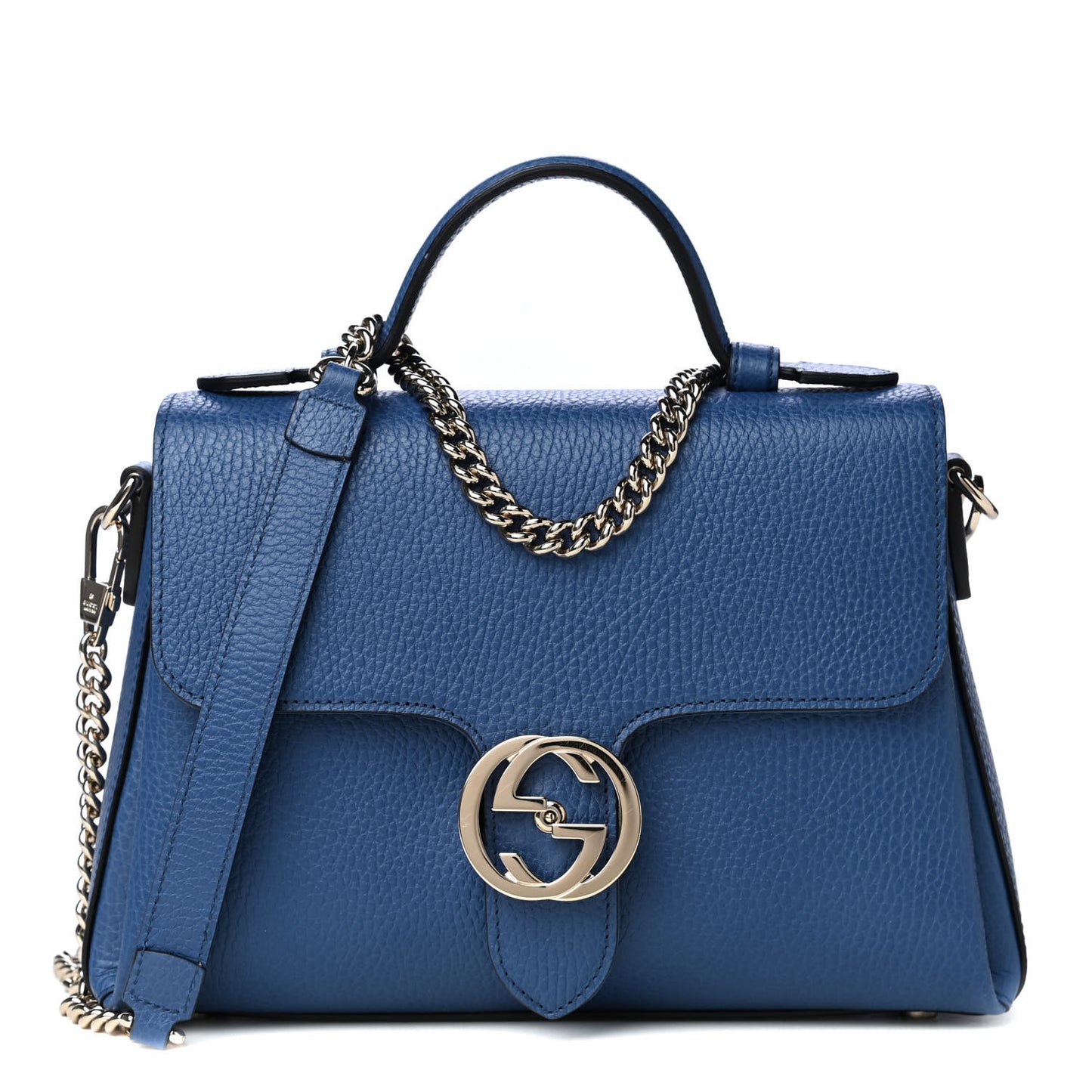 Dollar Calfskin Interlocking G Top Handle Shoulder Bag Caspian