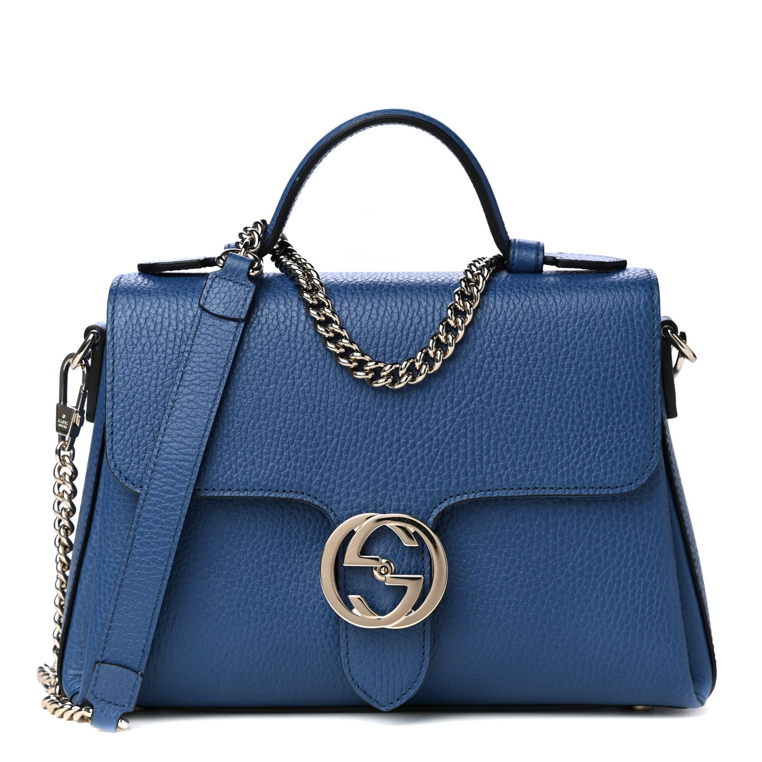 Gucci Dollar Calfskin Interlocking G Top Handle Shoulder Bag Caspian 1 of 4