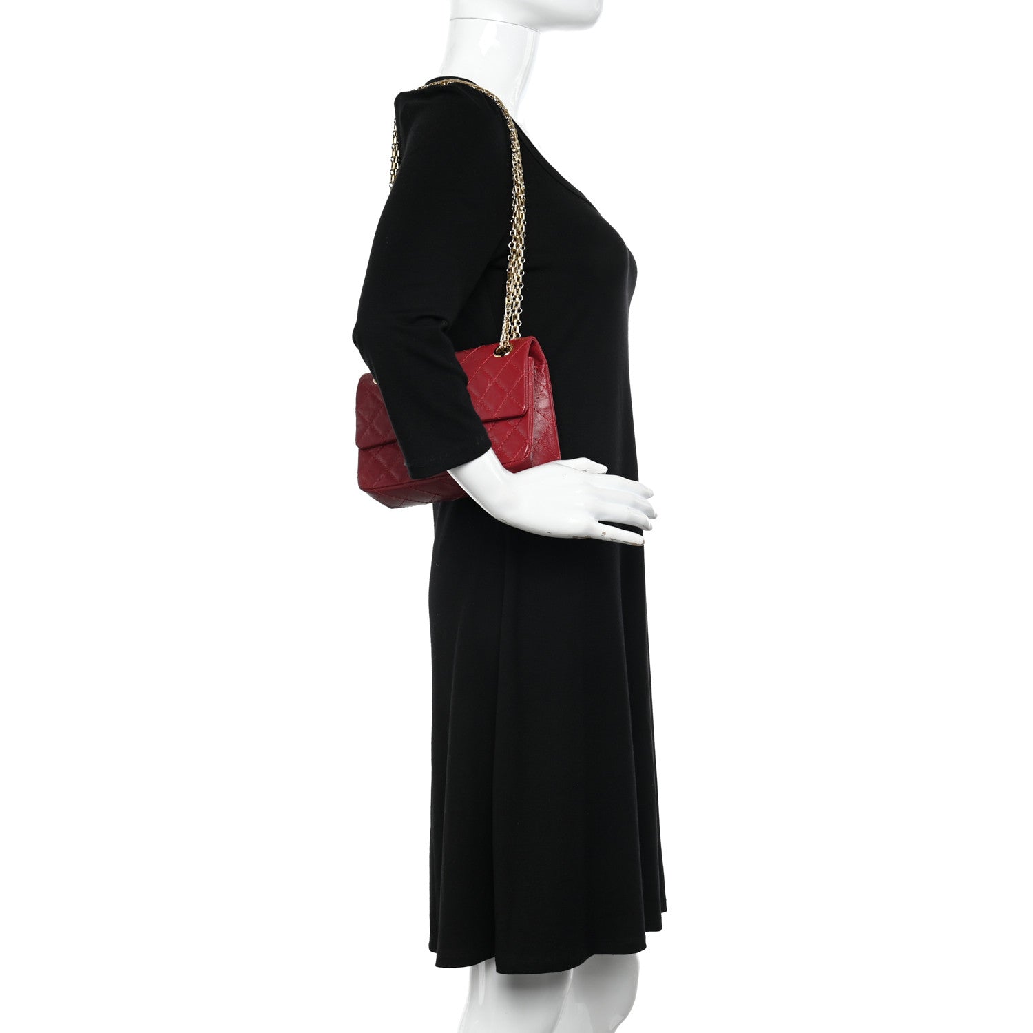 Chanel Aged Calfskin Quilted 2.55 Reissue Mini Flap Red 2 of 11