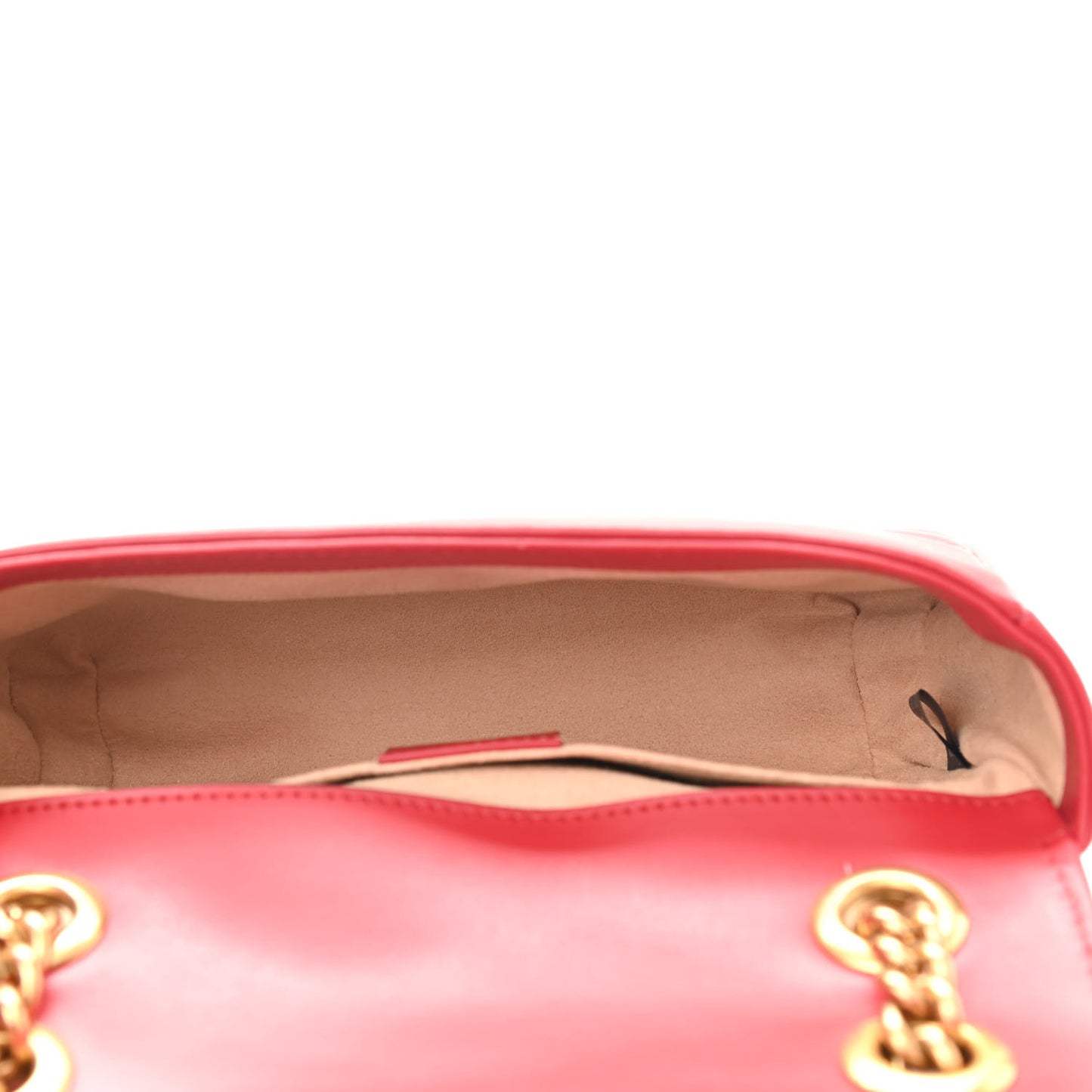 Calfskin Matelasse Mini GG Marmont Shoulder Bag Hibiscus Red