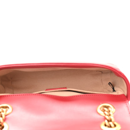 Gucci Calfskin Matelasse Mini GG Marmont Shoulder Bag Hibiscus Red 7 of 10