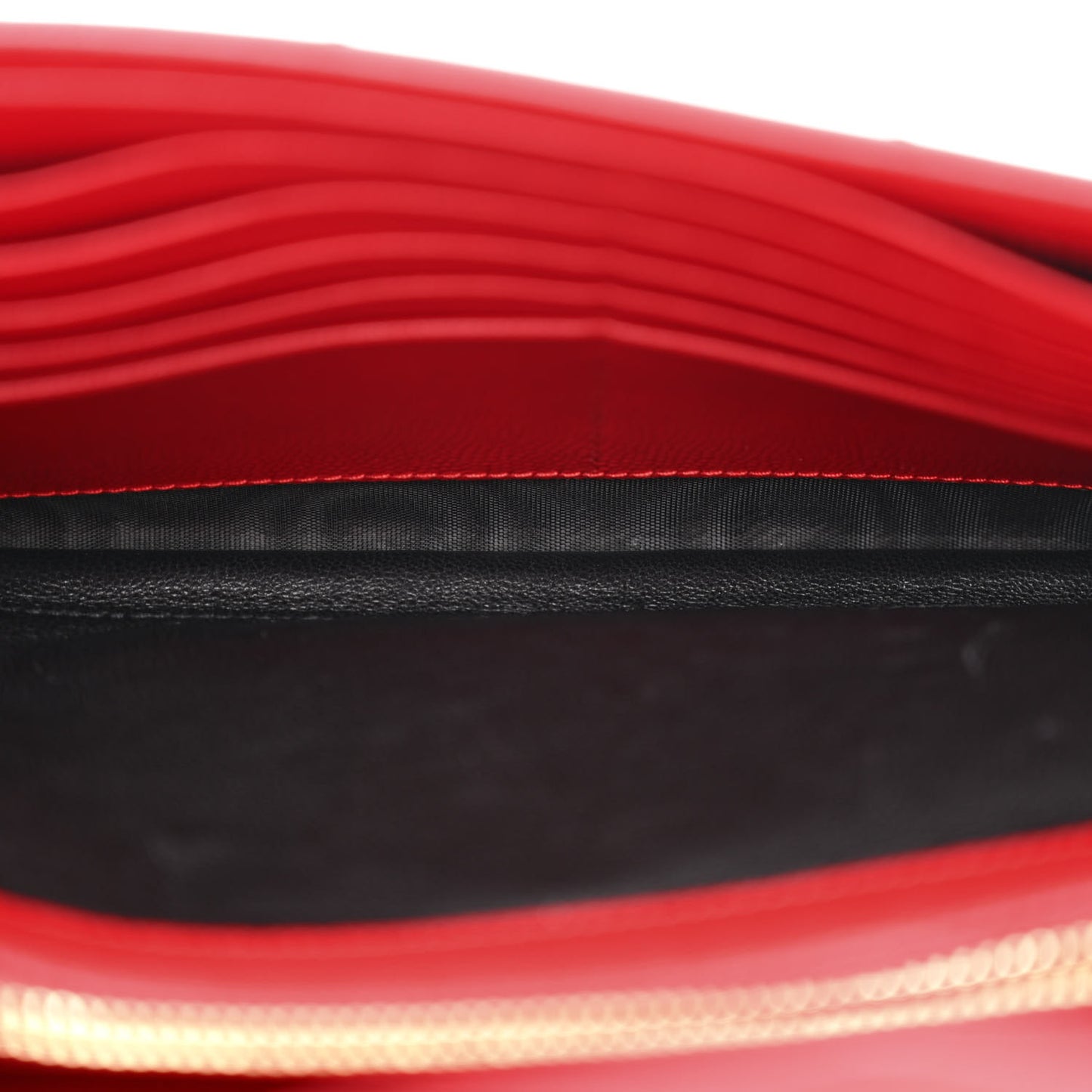 Grain De Poudre Matelasse Chevron Monogram Chain Wallet New Red