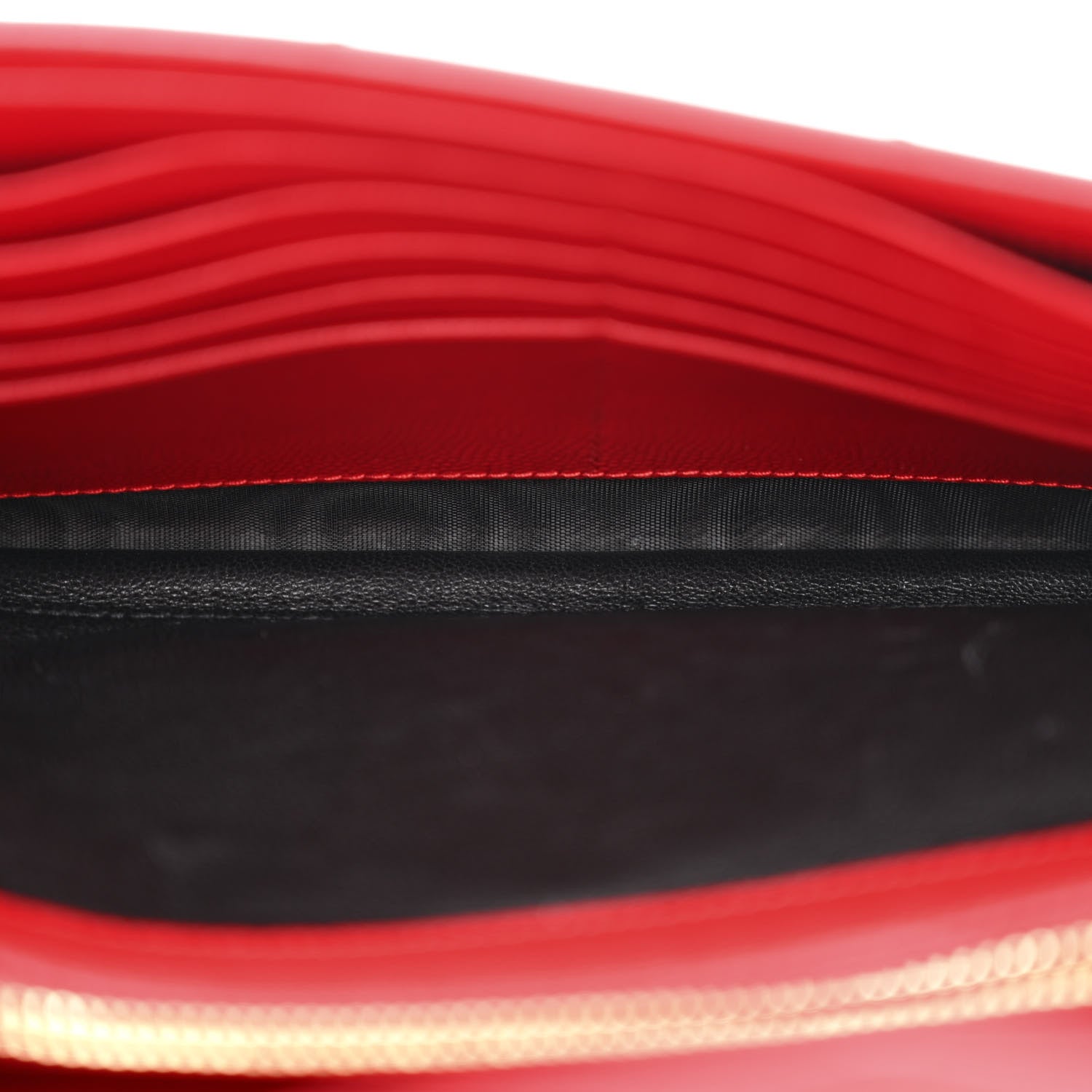 Saint Laurent Grain De Poudre Matelasse Chevron Monogram Chain Wallet New Red 5 of 14