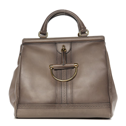 Gucci Calfskin Duilio Brogue Top Handle Bag Grey 1 of 17
