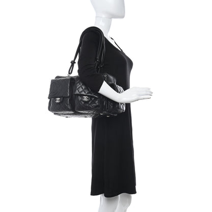 Chanel Calfskin Quilted Large Cambon Multipocket Reporter Black 2 of 17