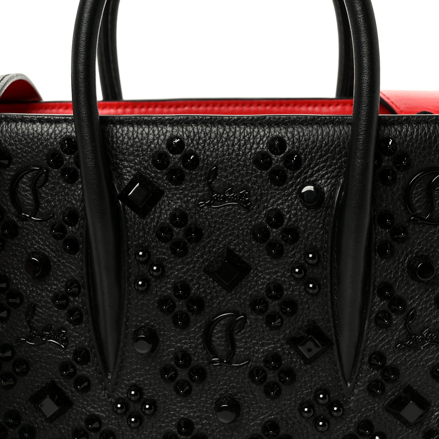 Calfskin Spikes Loubinthesky Mini Paloma Black