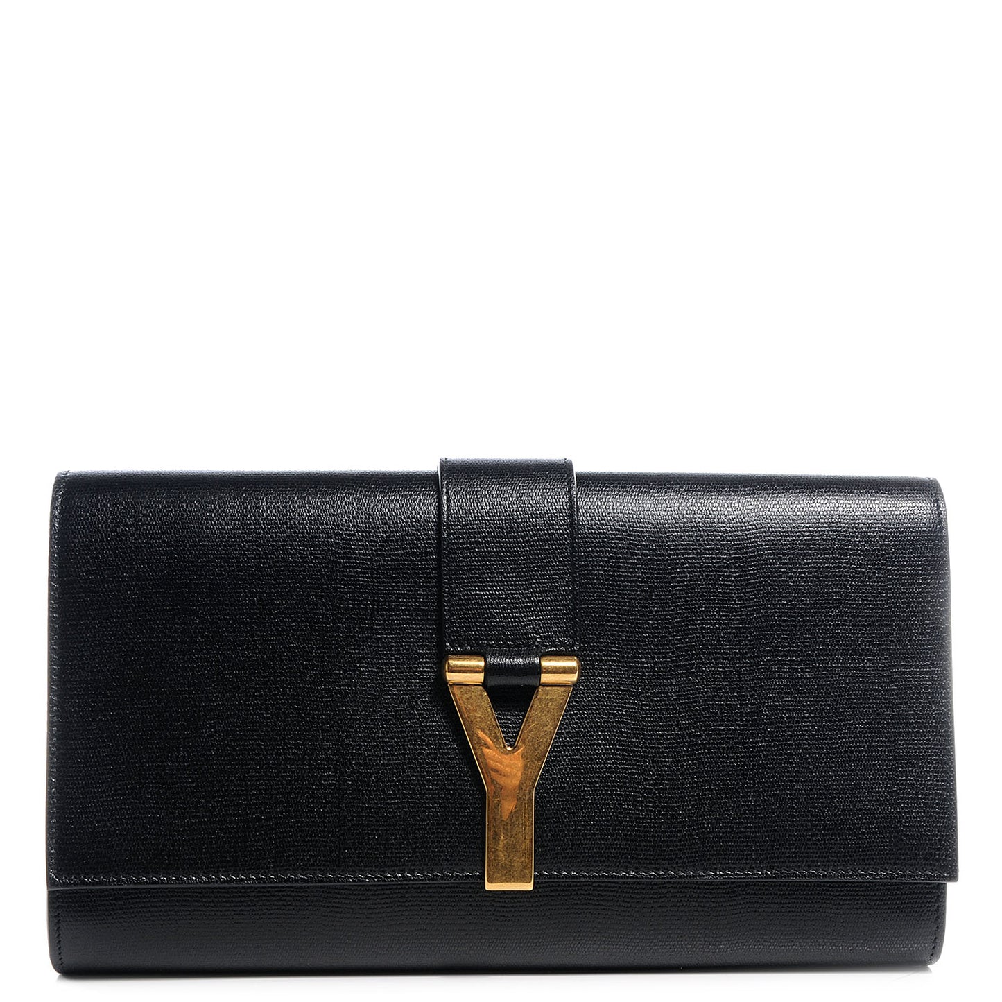 Textured Leather ChYc Clutch Black