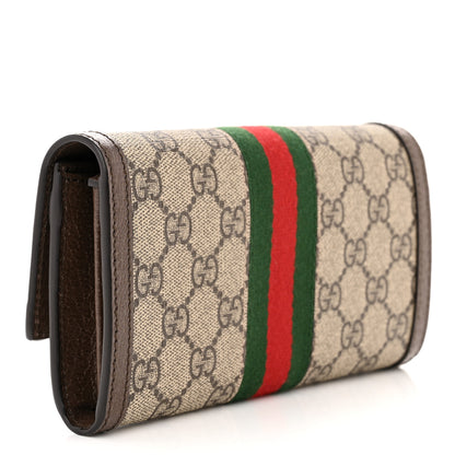 Gucci GG Supreme Monogram Web Ophidia Continental Wallet Brown 3 of 9