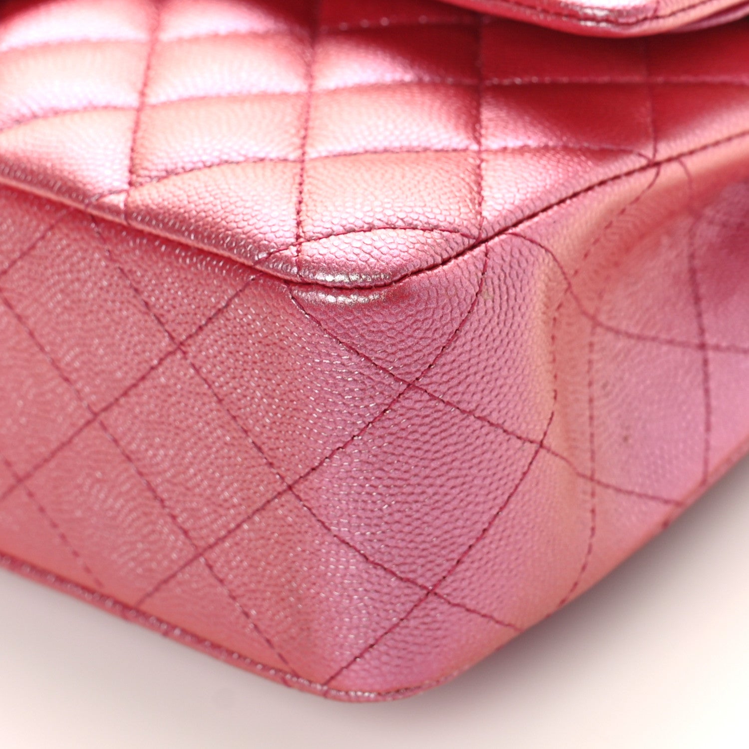 Chanel Iridescent Caviar Quilted Medium Double Flap Pink 9 of 9