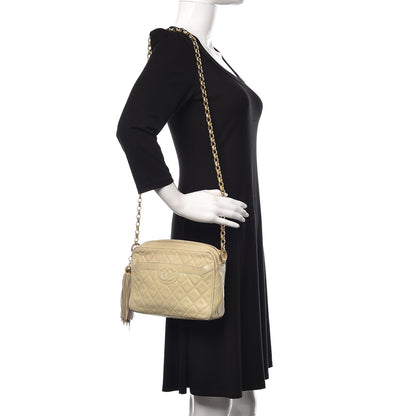 Chanel Lambskin Quilted Tassel Camera Case Pouch Beige 2 of 24