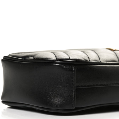 Gucci Calfskin Matelasse Mini GG Marmont Crossbody Bag Black 10 of 12