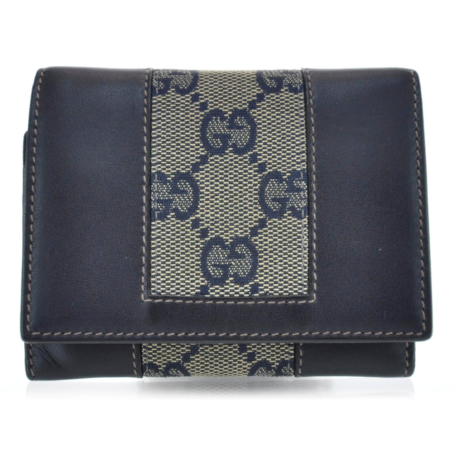 Monogram Web Compact Wallet Navy