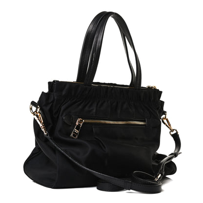 Prada Nylon Soft Calfskin Tote Black 3 of 12