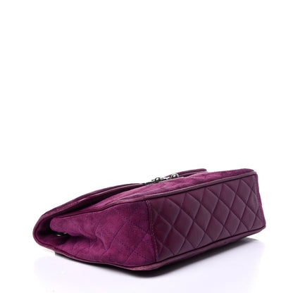 Chanel Suede Lambskin Scallop Quilted Medium Pagoda Flap Purple 7 of 18