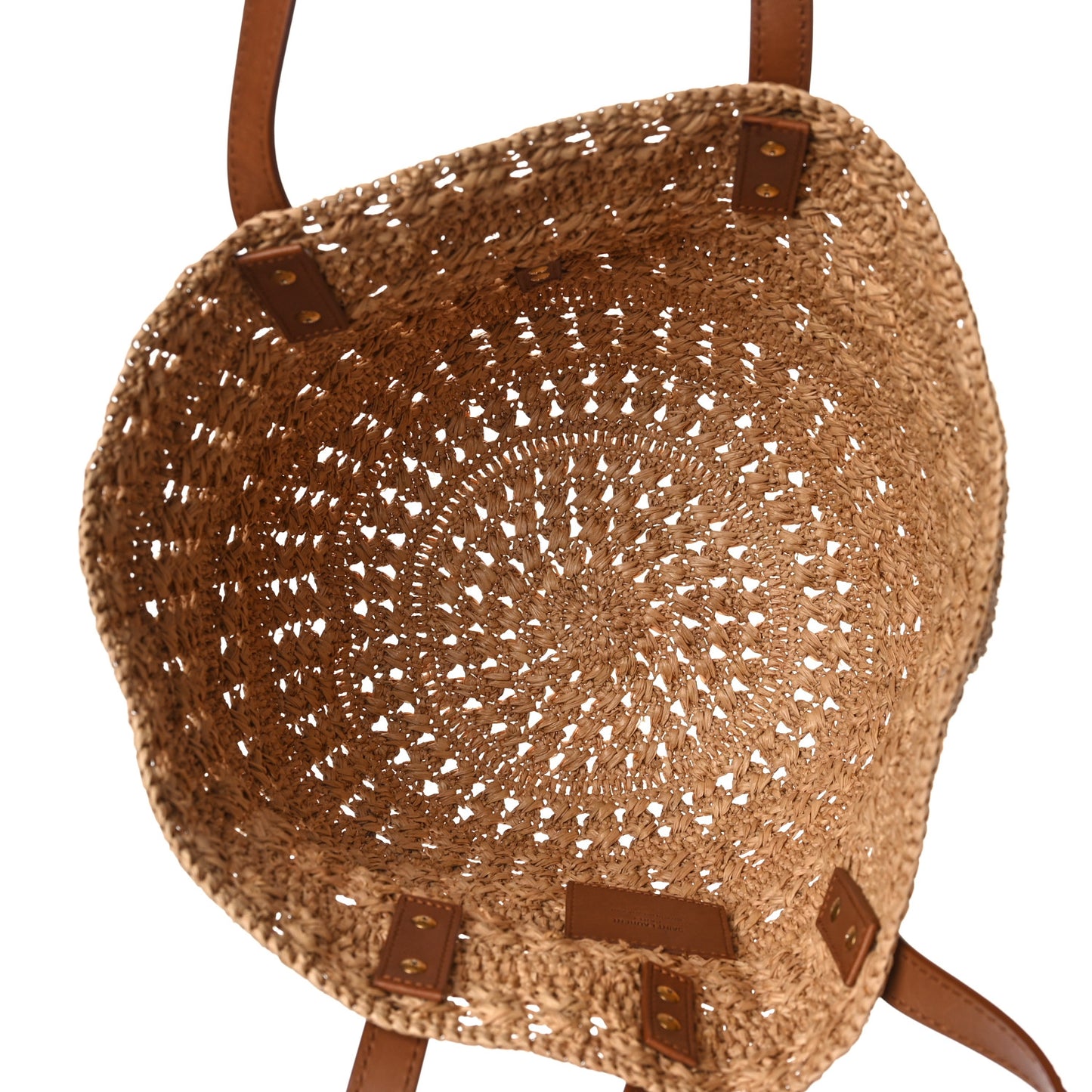 Raffia Calfskin Small Panier Tote Naturel