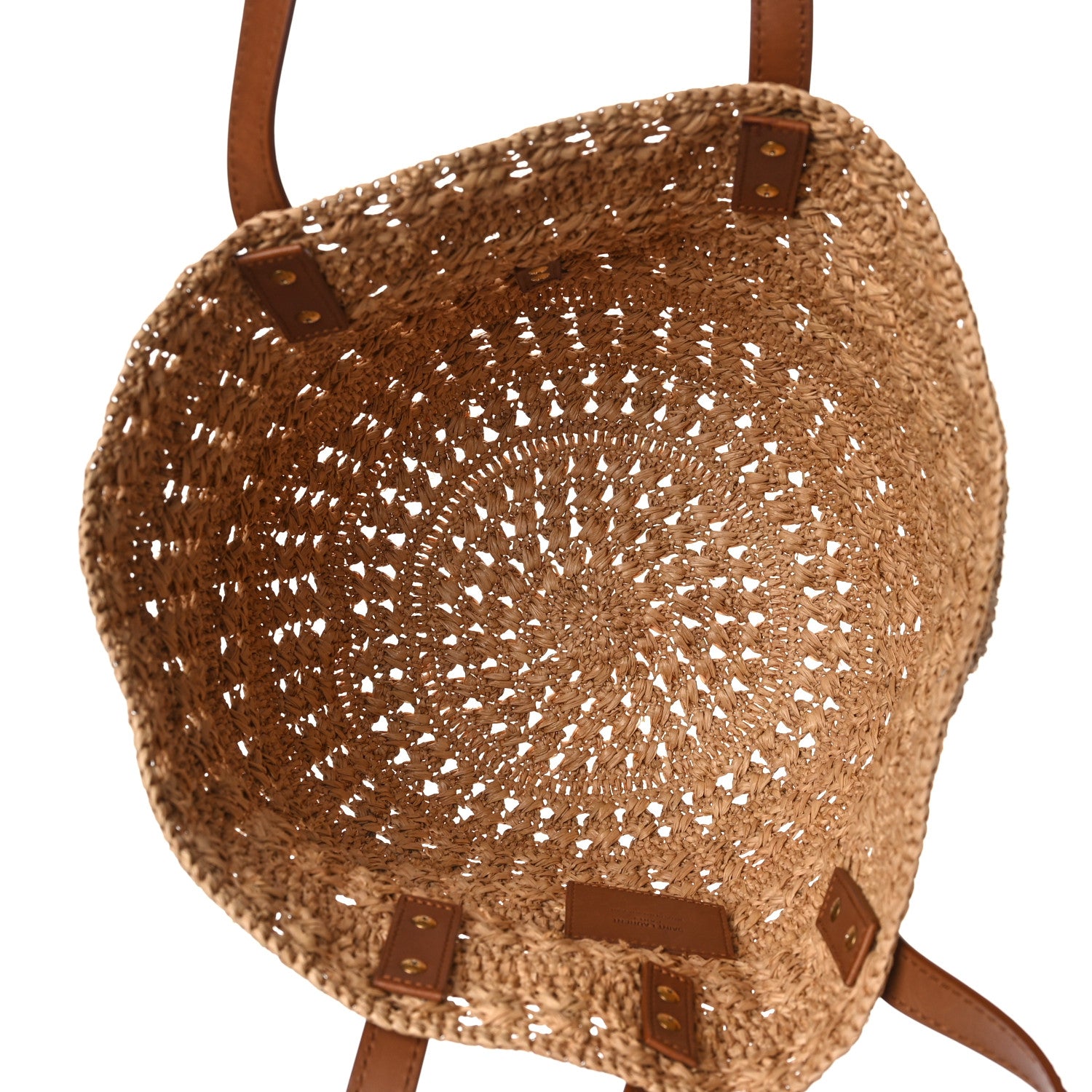 Saint Laurent Raffia Calfskin Small Panier Tote Naturel 5 of 8