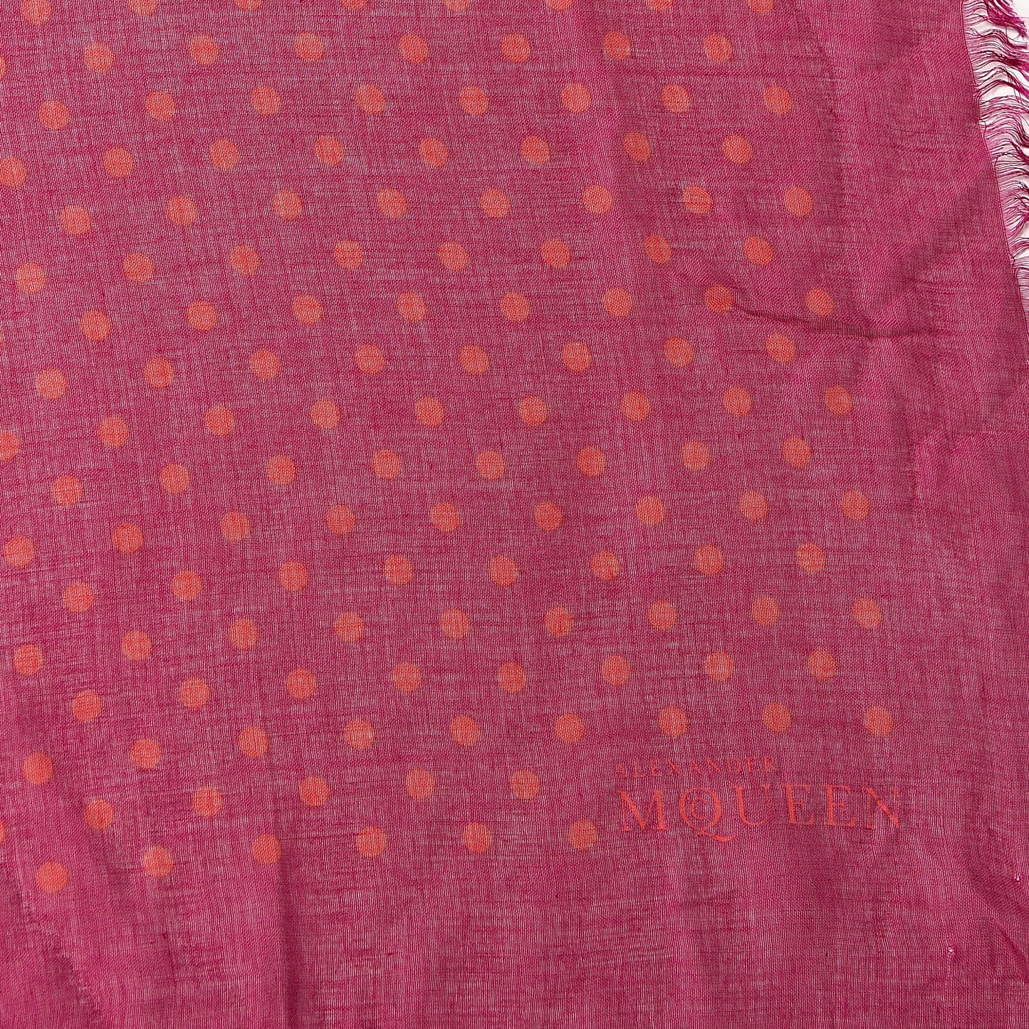 Modal Silk Dot Scarf Fuchsia Orange