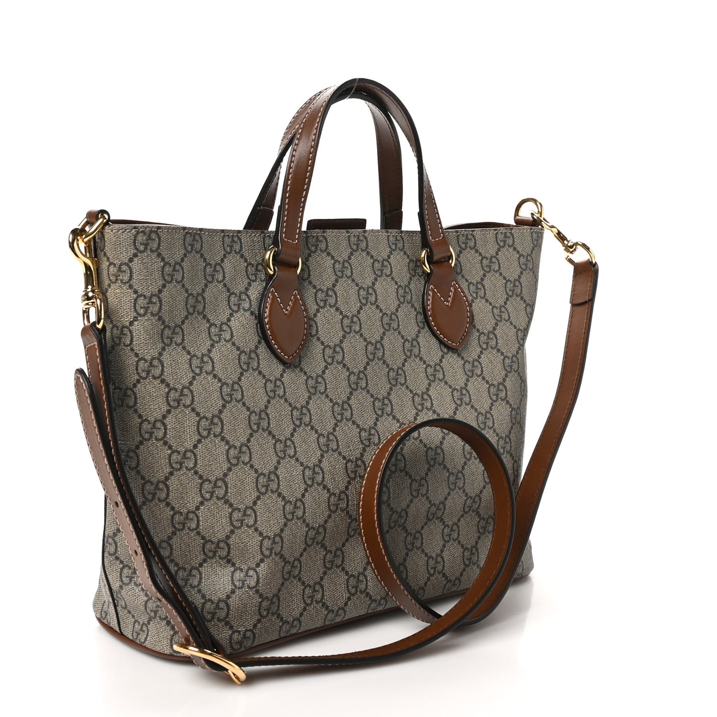 Soft GG Supreme Monogram Small Crossbody Tote Beige Cuir