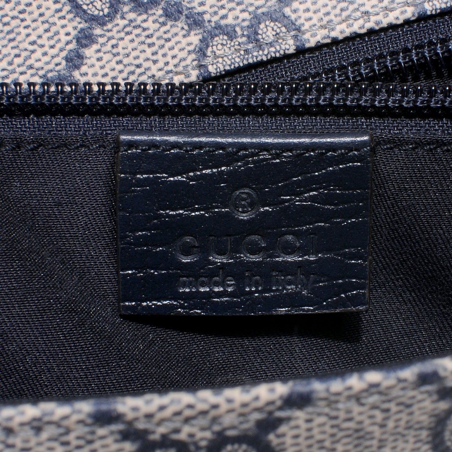 Gucci GG Plus Monogram Vintage Web Large Flap Messenger Bag Beige Navy Blue 7 of 8