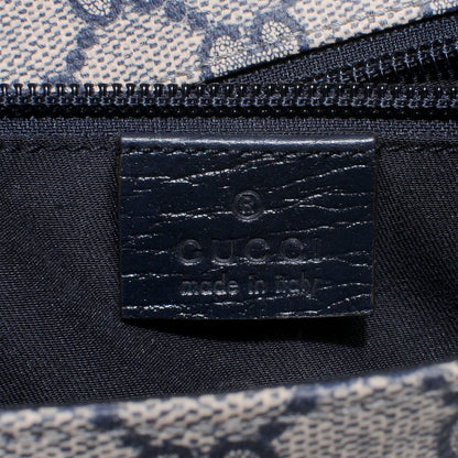 Gucci GG Plus Monogram Vintage Web Large Flap Messenger Bag Beige Navy Blue 7 of 8