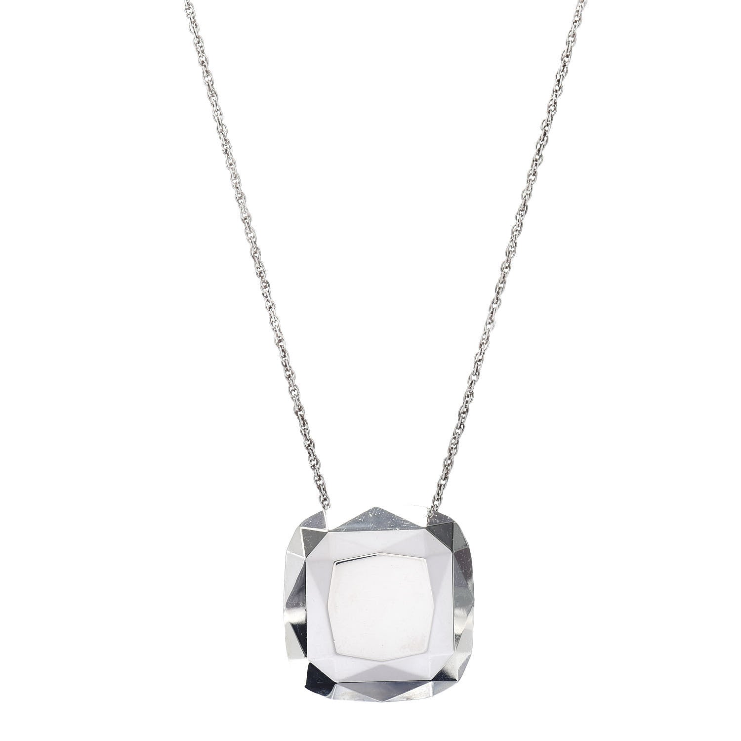 Tiffany Sterling Silver Solid Elsa Peretti Diamond Shaped Pendant Necklace 1 of 5