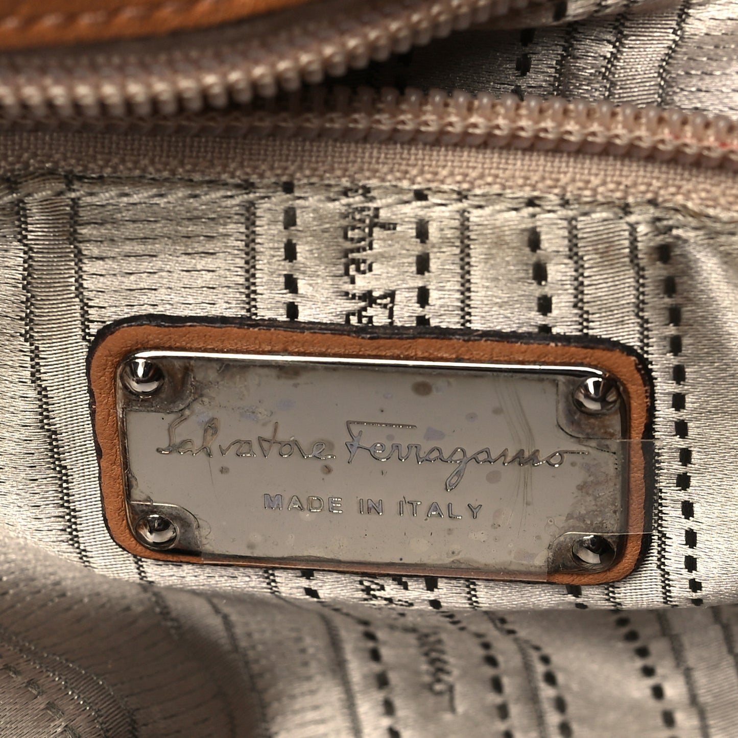 Calfskin Gancini Flap Shoulder Bag Brown