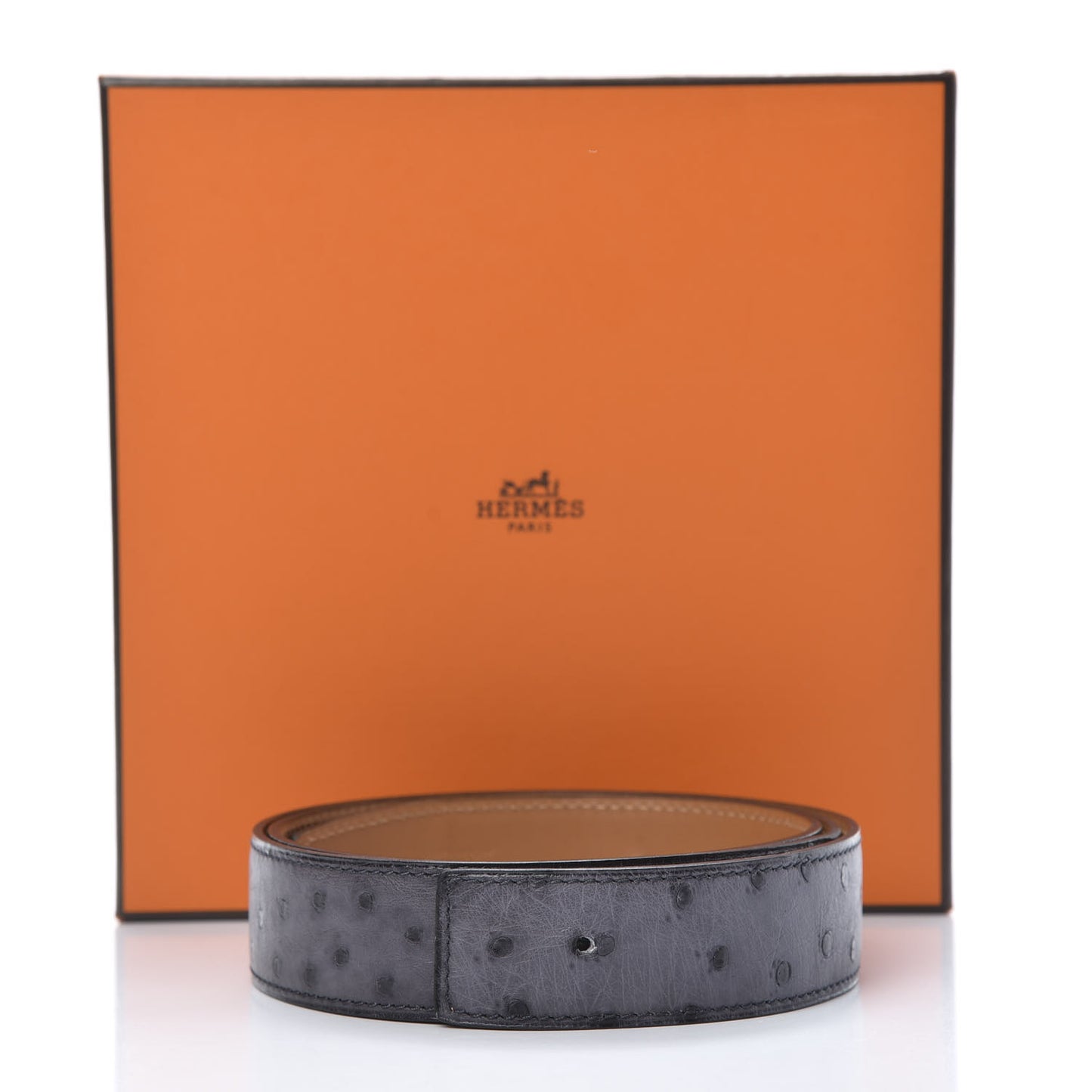 Ostrich 32mm Belt Strap 90 Gris Agate