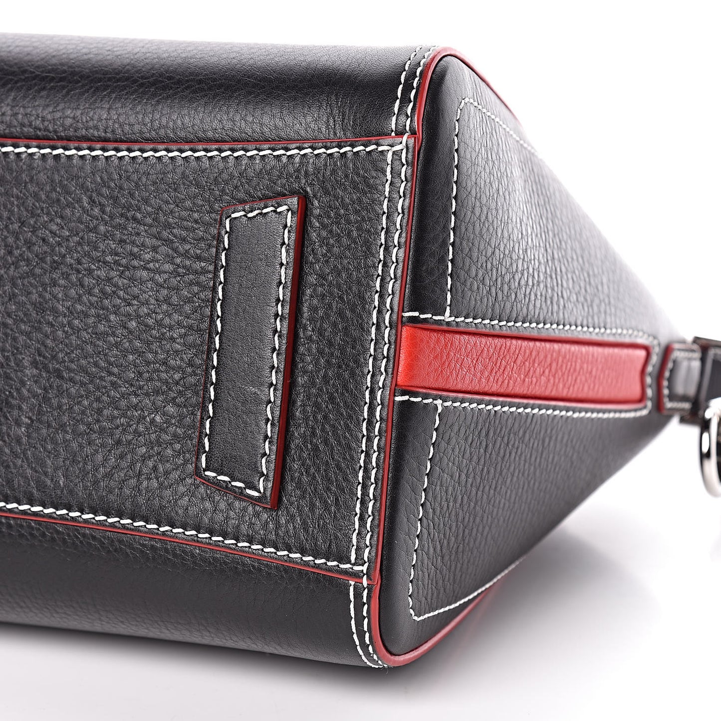 Calfskin Contrast Stitched Small Antigona Black