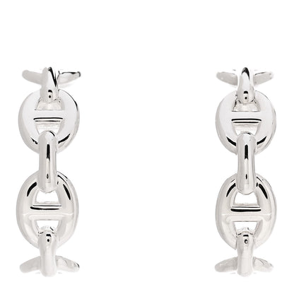 Hermes Sterling Silver Chaine D'Ancre Enchainee Climber Earrings 1 of 5