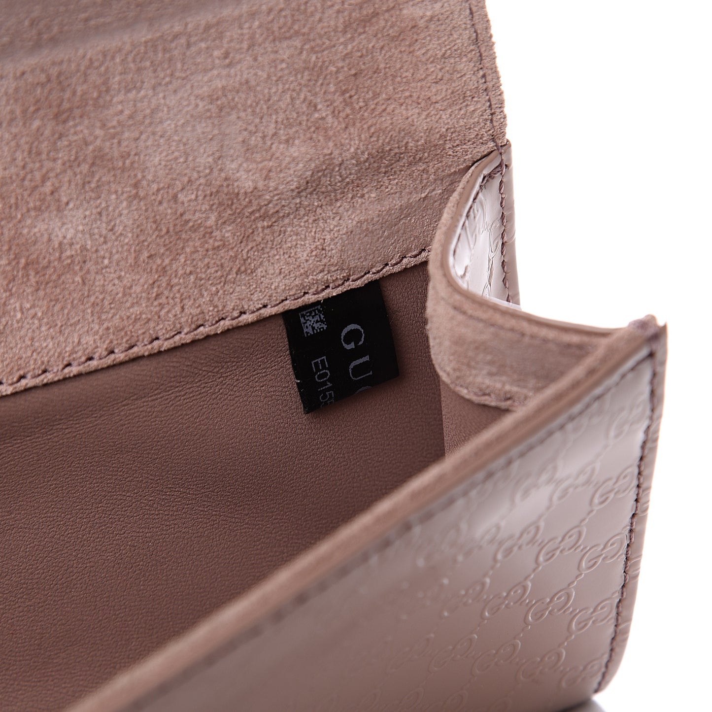 Patent Microguccissima Small Broadway Clutch Dark Cipria