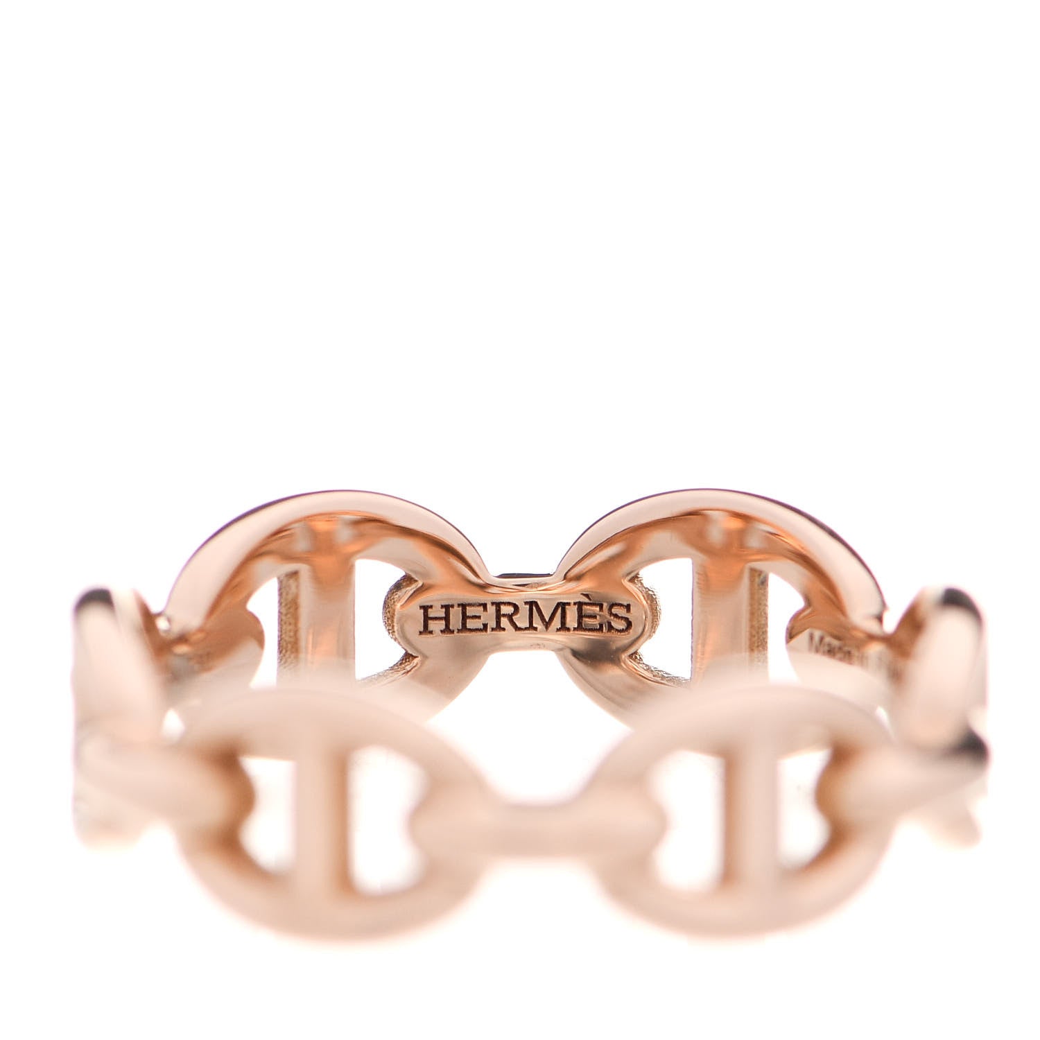 Hermes 18K Rose Gold PM Chaine D'Ancre Enchainee Ring 50 5.25 4 of 8