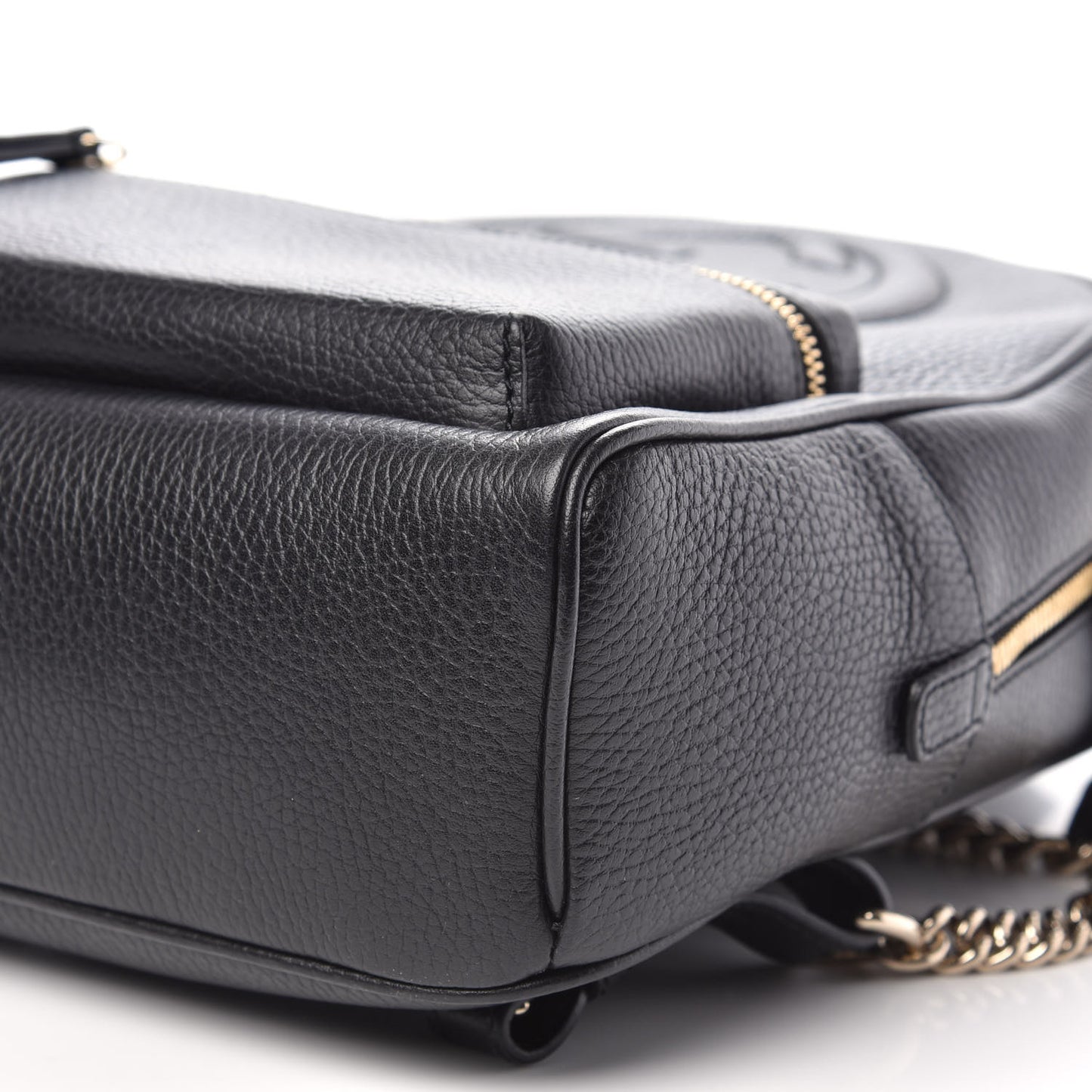 Pebbled Calfskin Soho Chain Backpack Black