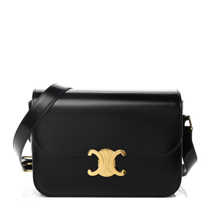 Celine Shiny Calfskin Medium Triomphe Black 1 of 13