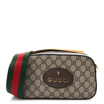 Gucci GG Supreme Monogram Web Neo Vintage Shoulder Bag Beige New Acero Crop 1 of 13