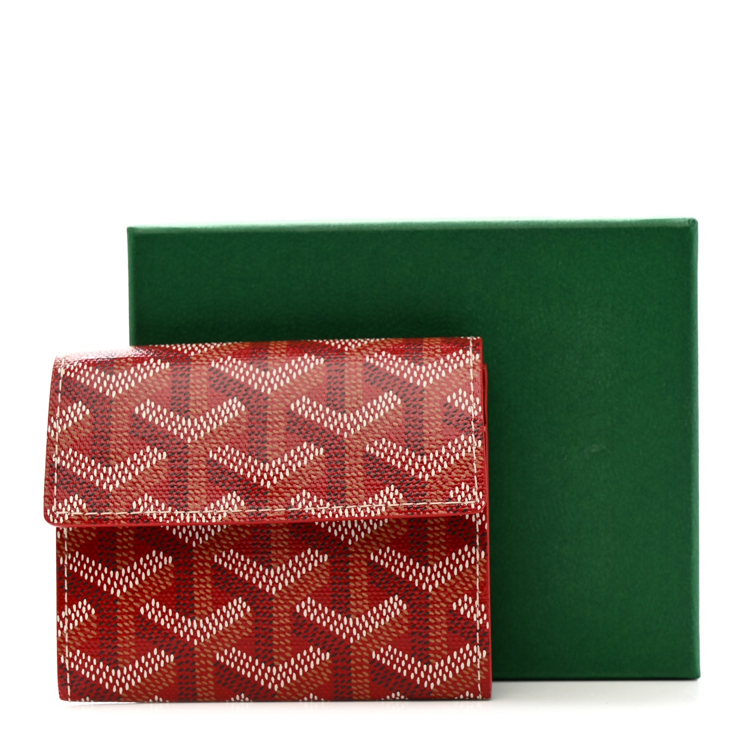 Goyardine Marigny Coin Purse Wallet Red