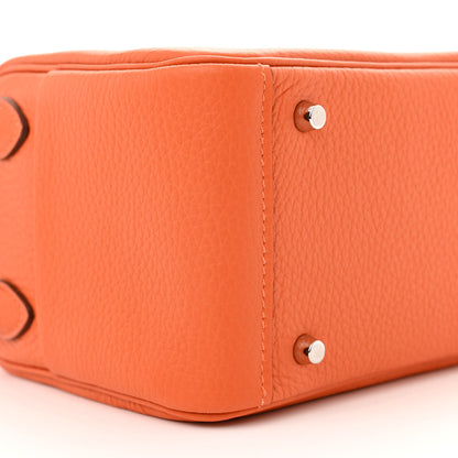 Hermes Taurillon Clemence Mini Lindy 20 Feu 9 of 11